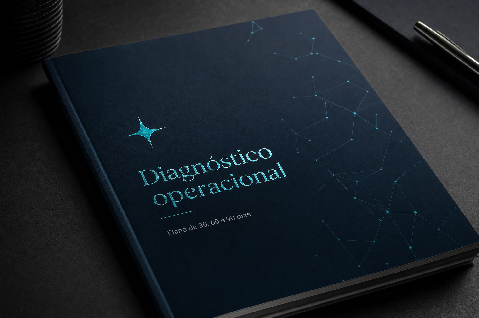Relatório impresso do diagnóstico operacional sobre a mesa